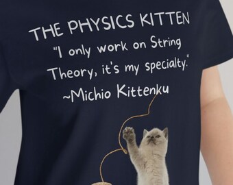 Physics Kitten T-Shirt: String Theory, Geeky Cat Tee