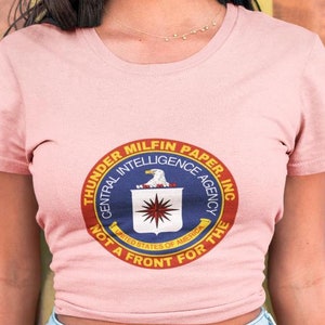 CIA Spy T-Shirt, Central Intelligence Agency, Secret Agent Gift, Thunder Milfin Paper Shirt, Agency Apparel, FBI Espionage Tee