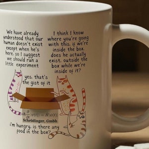Gift for Physics Students under 20 USD Schrödinger’s Cats 20oz Coffee Mug Funny Quantum Mechanics Gift Nerd Cat Lover Cup STEM Schodinger