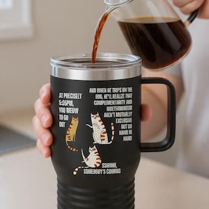 Gift for Physics Teachers under 30 USD Funny Quantum Physics Cat Travel Mug, Physicist Gift, Science Humor Gift, Nerd Travel Mug, 20oz