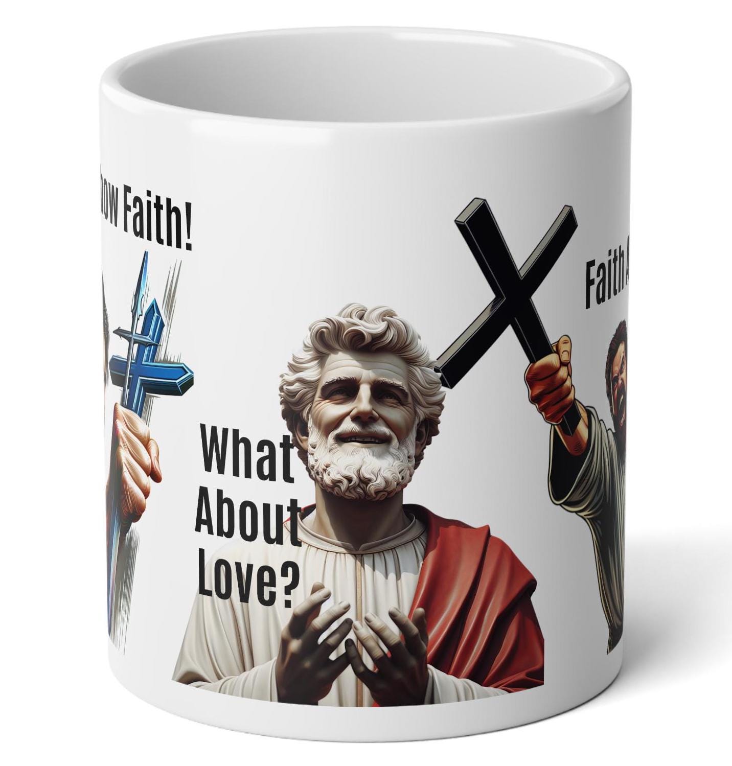 Religious Jumbo Mug: Grace, Faith, Love - Inspirational 20oz Mug - Etsy