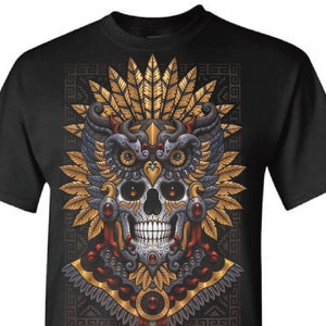 Calaca Azteca Calaca, Aztec Skull, Calavera Azteca Semitono PNG Para DTF Transparente ...