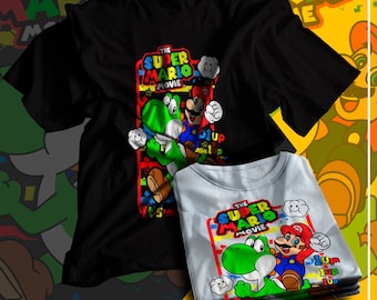 Super Mario Movie 8 diseños diferentes, Bundle Premium VECTOR, Eps, .Stud, PDF Files, for Shirts, High Resolution Files