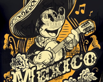 Mickey - Viva mexico- 16 Septiembre - Mexicana - Mexicano - Diseño patrio mexicano - PNG - Sublimacion - DTG - mexican Mickey mouse