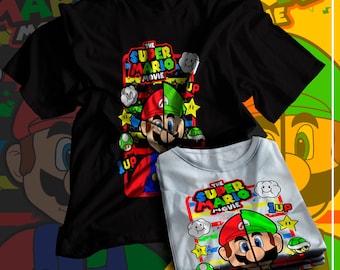 Super Mario Movie 8 diseños diferentes, Bundle Premium VECTOR, Eps, .Stud, PDF Files, for Shirts, High Resolution Files