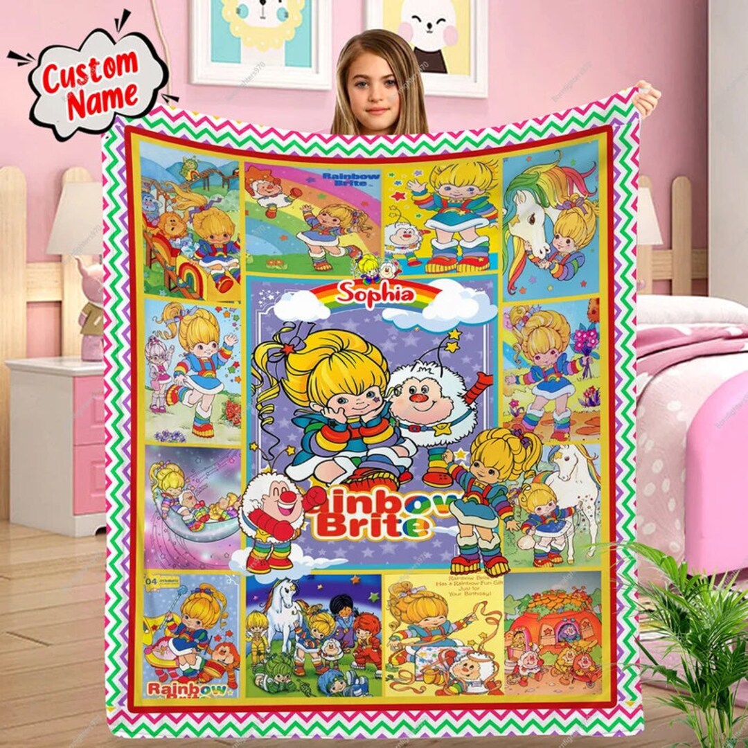 Custom Rainbow Brite Quilt Blanket Rainbow Brite Bedding Set Etsy