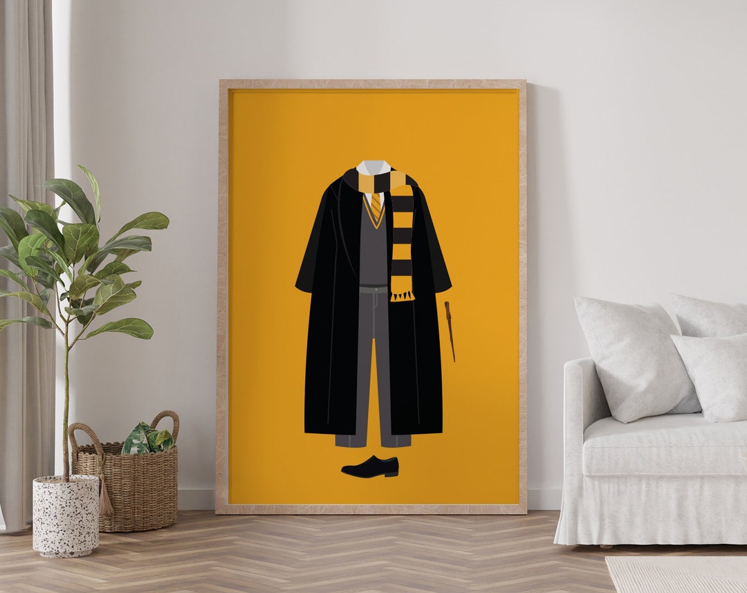 Hufflepuff Print Wizard Hogwarts House Illustration Poster | Digital ...