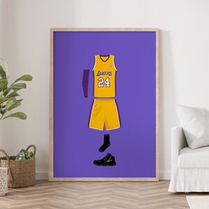 KB Lakers Basketball Illustration Poster | Digital Download | A5/A4/A3/A2/A1 Wall Art