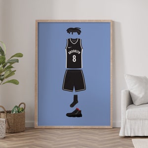 Patty Mills Brooklyn Nets Basketball Illustration Poster | Digitaler Download | A5/A4/A3/A2/A1 Wandkunst