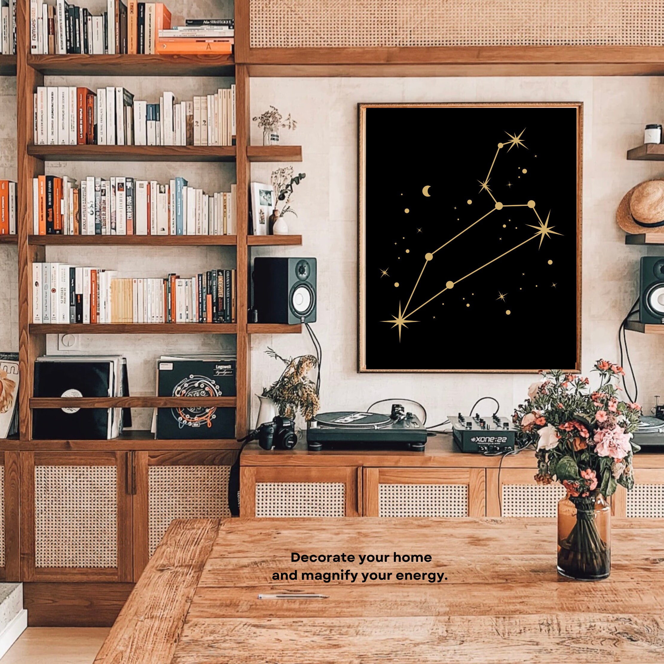 Cosmic Leo Wall Art with Hand Painted - Size M main image 0