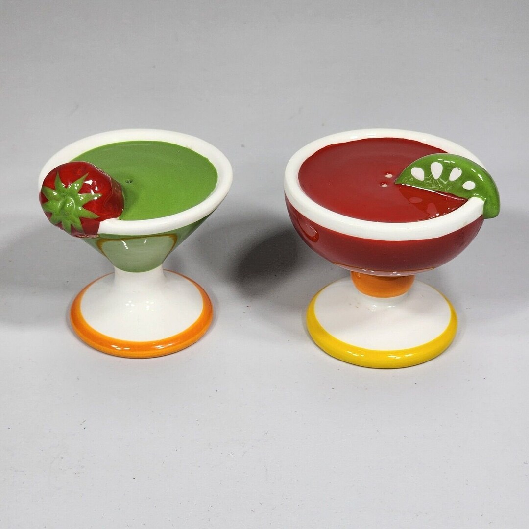 Clay Art Vintage Martini Salt and Pepper Shakers Cocktail Hand Etsy