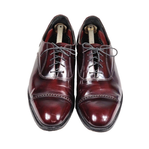 Florsheim 30326 Burgundy Patent  Leather Shoes Men's 11 D Cap Toe Brogue Oxford PREOWNED