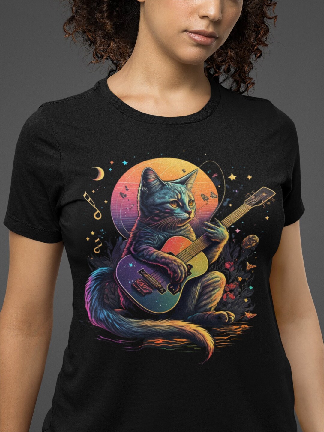 Cat Playing Guitar Shirt Animal Playing Guitar T-shirt - Etsy
