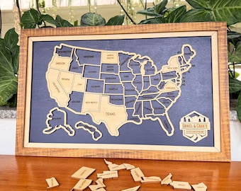 Personalized USA Travel Map | 50 States Travel Tracker | Adventure Awaits