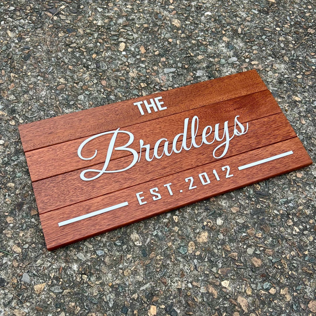 Custom Hardwood Family Name Sign: Personalized Home Decor - Etsy