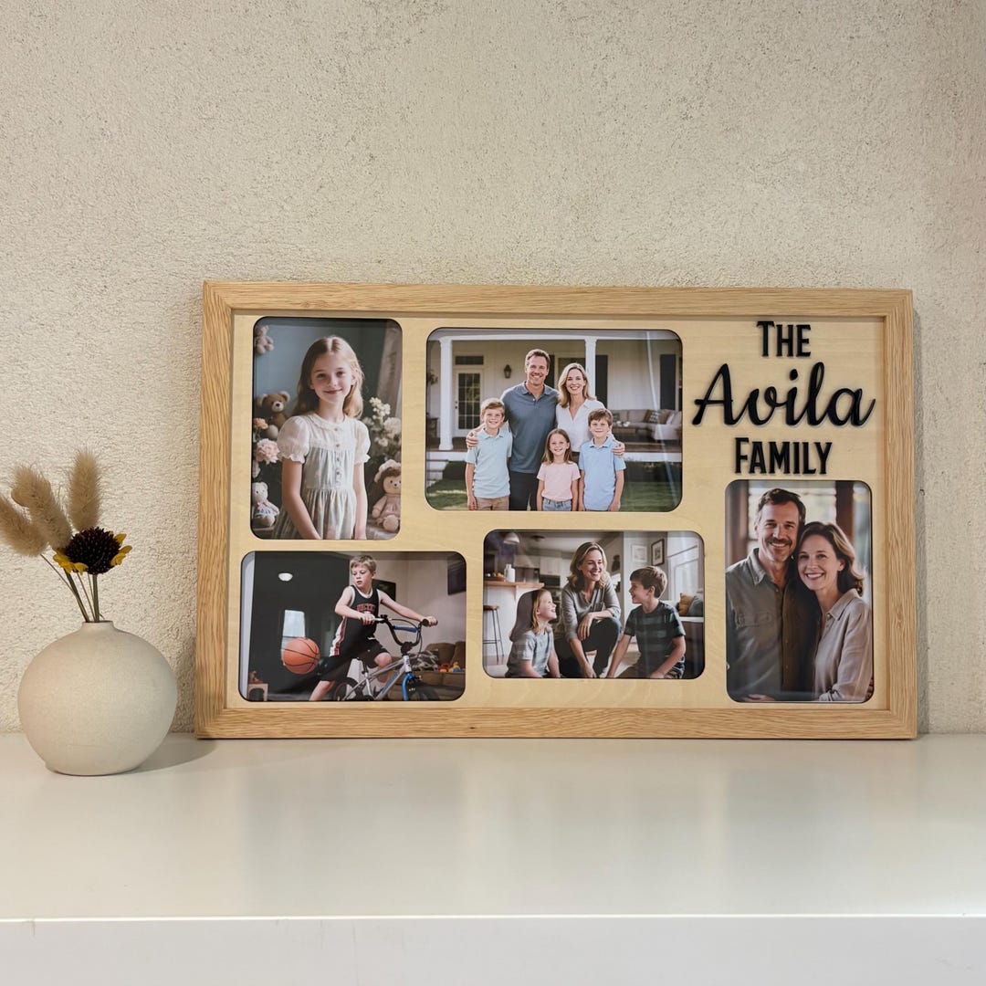 Personalized Family Picture Frame: Custom 3D Letters Wood Photo Display ...
