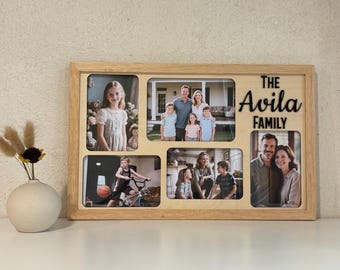 Personalized Family Picture Frame: Custom 3D Letters Wood Photo Display