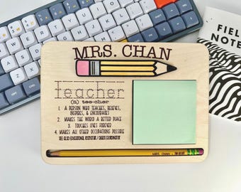 Personalized Sticky Note Pad Holder | Teacher Appreciation Gift | Student Gift For Teacher