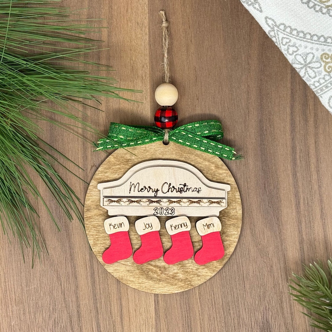 Custom Christmas Ornament 2023,personalized Wooden Family Christmas Ornament,engraved Christmas