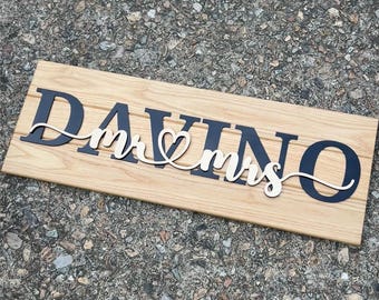 Personalized Wedding Gift Last Name Established Sign, Bridal Shower Gift