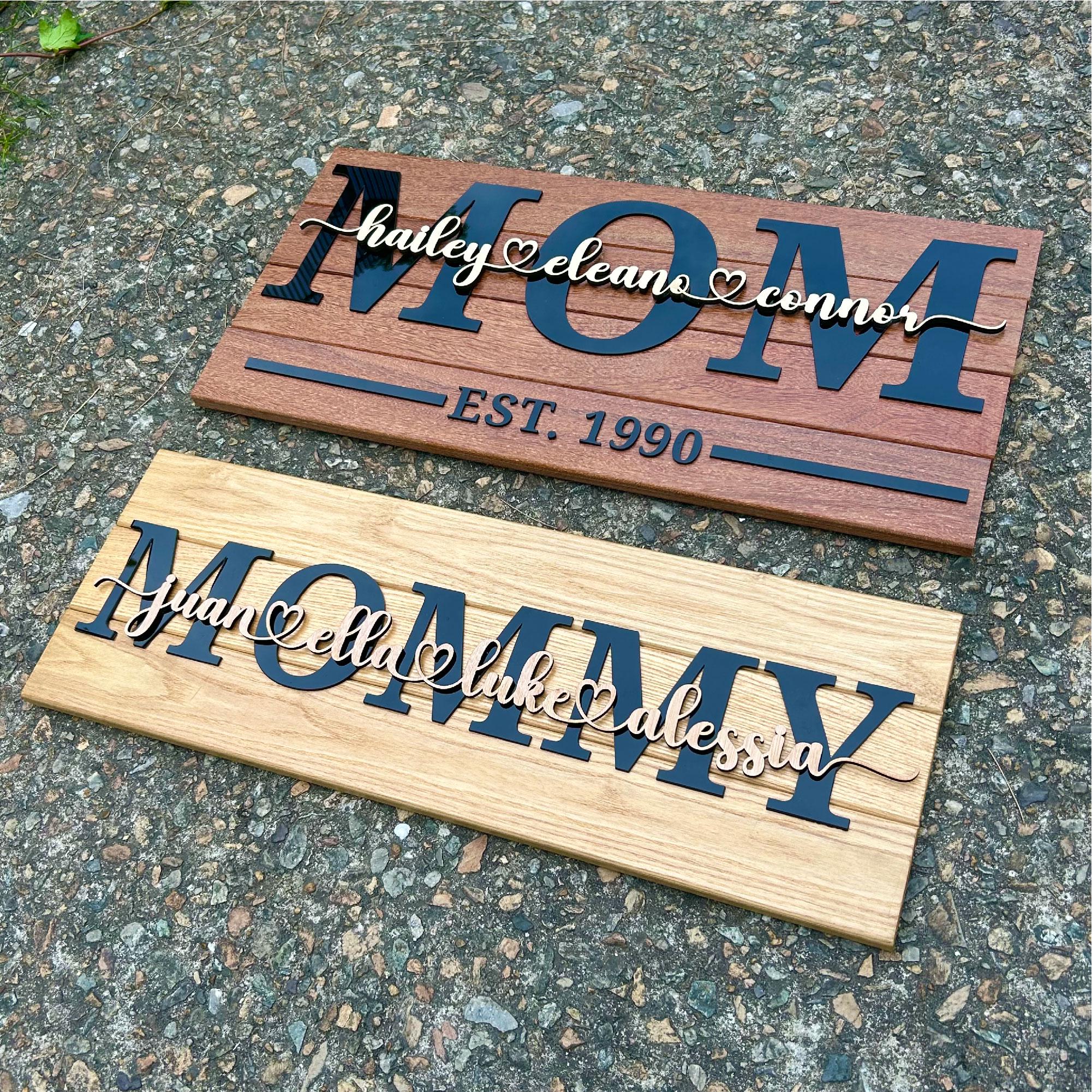 Personalized Wooden Mom Sign With Children's Names - Etsy