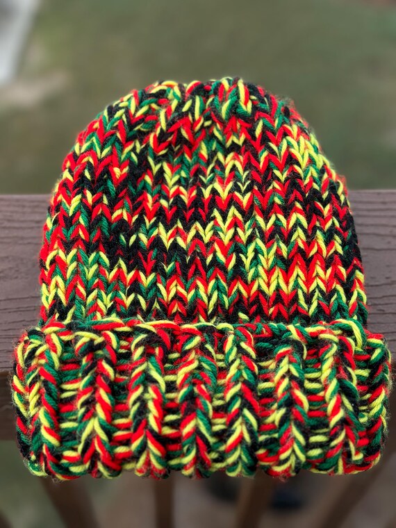 Hand Crocheted Rasta Beanie – One Size – Men's – Black Cotton – Gravity Trading