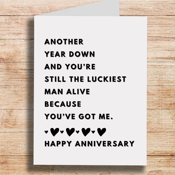 Loving Anniversary Card For Husband, Anniversary For Wife, Another Year Down, Happy Anniversary