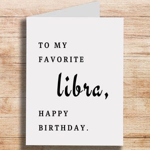 Libra Birthday Card, Zodiac Birthday Birthday Card For September 23rd - October 22nd