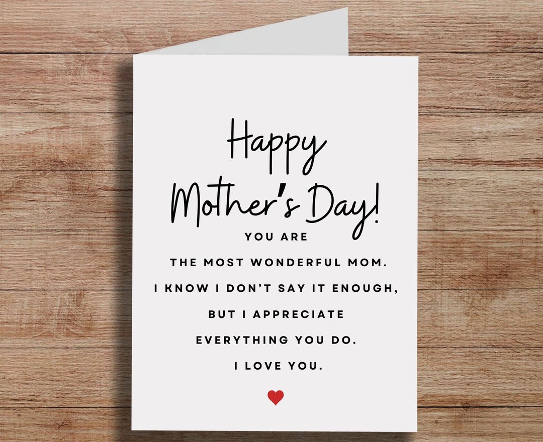Card for Mothers Day Card for Mom Mother Happy Mothers Day to My - What To Text Your Boyfriends Mom On Mothers Day