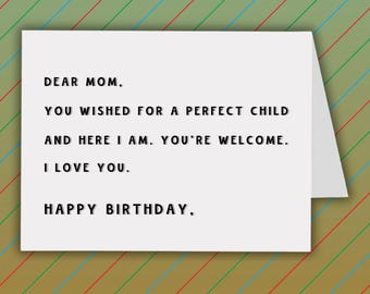 Mom Birthday Cards Message, Card For Mom, I Love You Mom
