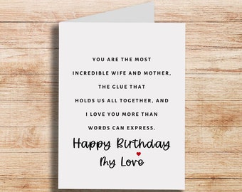 Romantic Card For Wife Birthday, Happy Birthday My Love