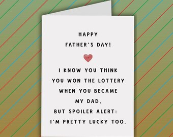 Funny Father's Day Card: Lottery Winner Dad Card