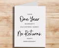Funny 1st Anniversary Card, One Year Together Card