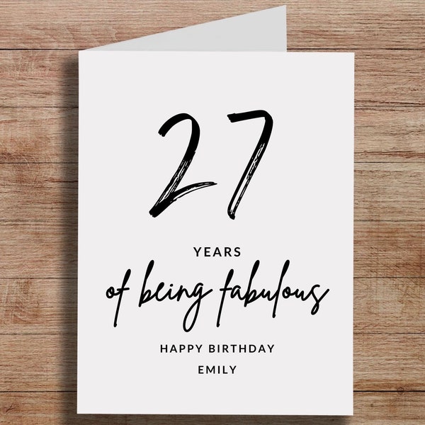 Card For Birthday 27, Daughter 27th Birthday, 27 Years Of Being Fabulous, Happy Birthday