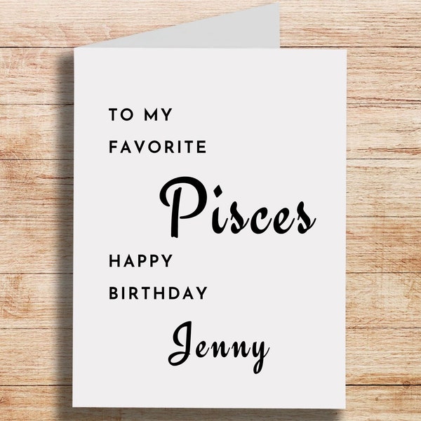 March Pisces Birthday Card, Pisces Birthday, Card for Friend, Birthday Card for Her, Zodiac Birthday Birthday Card Fir March