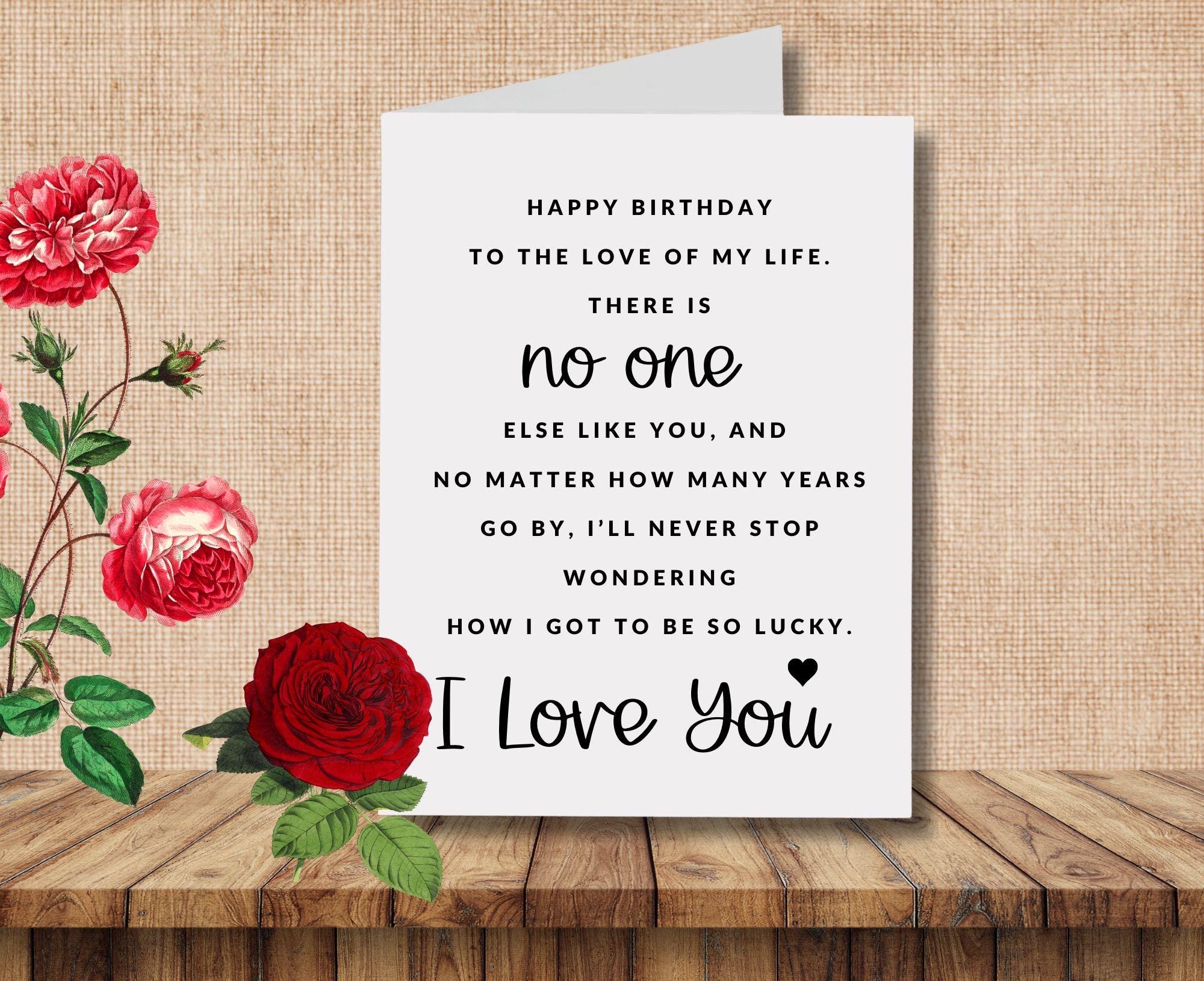 Romantic Birthday Card for Partner, Love of My Life Message, Husband ...