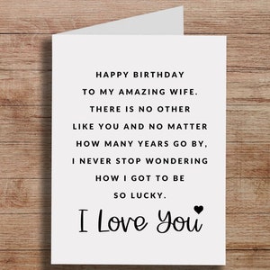 Sweet Wife Birthday Card, Happy Birthday To My Amazing Wife
