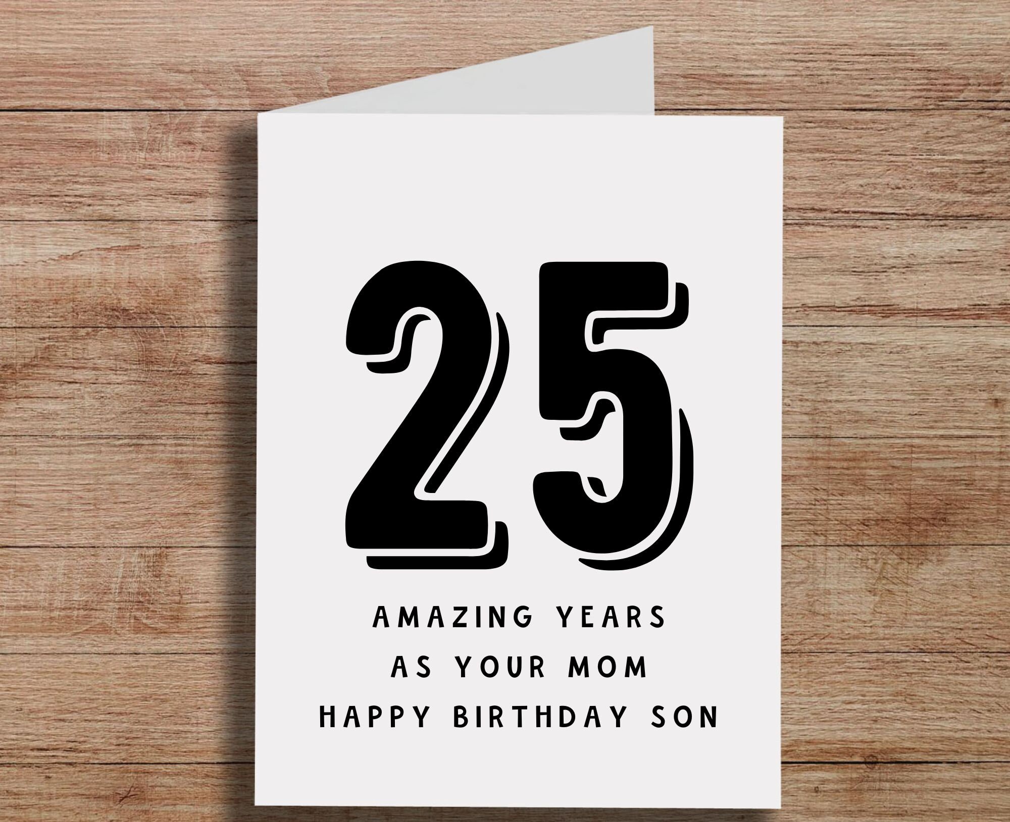 Big Number Card for 25th Birthday, 25 Amazing Years as Your Mom, Happy ...