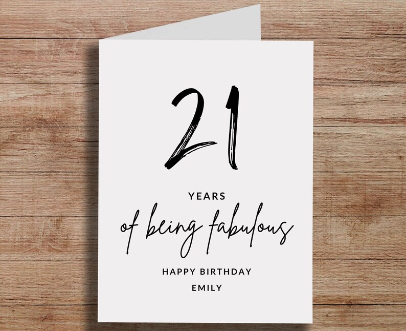 21st Birthday, Card for 21 Years Old, Happy Birthday Card for Daughter