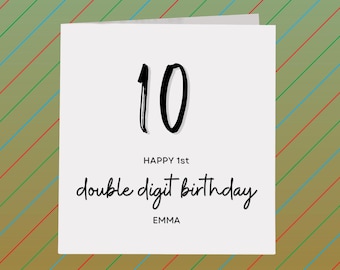 10th Birthday Card: First Double Digit Birthday