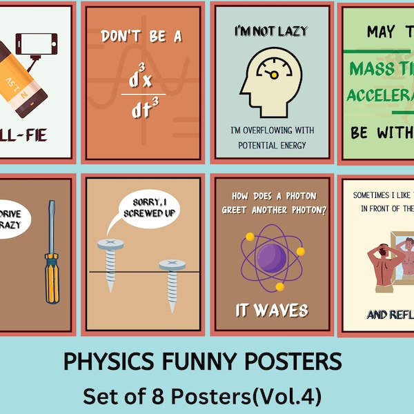 Physics Puns Posters Etsy