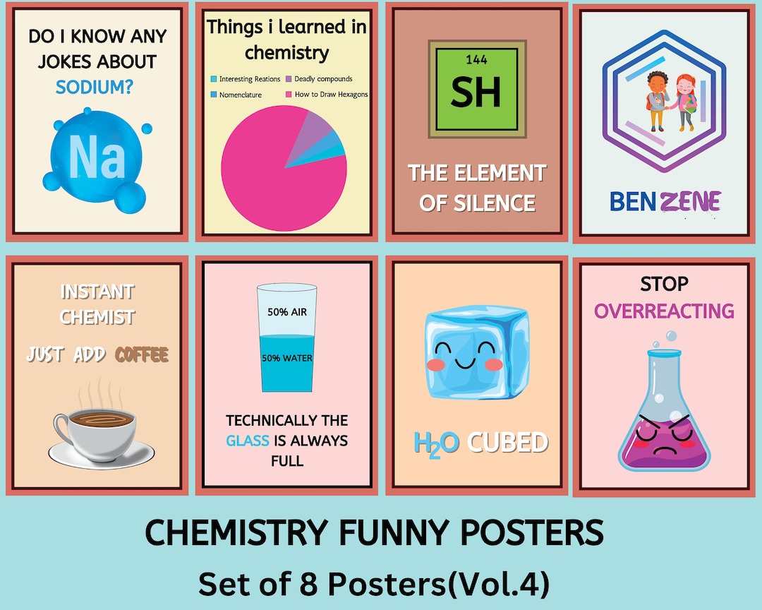 Funny Chemistry Posters Chemistry Puns Cool Jokes and Meme Etsy