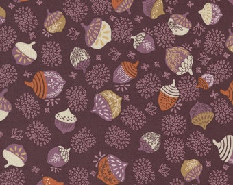 Slow Stroll Acorn Toss Plum 4554218 MODA patchwork quilting fabric per half metre