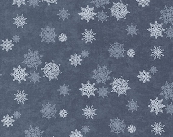 Winter Flurries Snowfall Night Blue 688223 MODA patchwork quilting fabric per half metre