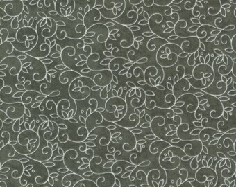Winter Flurries Wreath Swirls Pine 688515 MODA patchwork quilting fabric per half metre