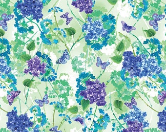 Butterfly Bliss Garden Light Green 1281004B BENARTEX KANVAS patchwork quilting fabric per half metre
