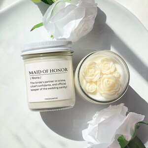 Maid of Honor Candle - Bridesmaid Proposal Gift, Personalized Bridesmaid Gifts, Unique Wedding Favor Candle, Custom Maid of Honor Candle