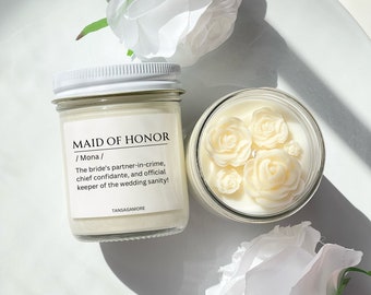 Maid of Honor Candle - Bridesmaid Proposal Gift, Personalized Bridesmaid Gifts, Unique Wedding Favor Candle, Custom Maid of Honor Candle