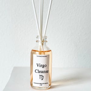 Virgo Zodiac Reed Diffuser Oil – Handmade Small Room Fragrance – Birthday Gift, New Home Decor, Scented Keepsake, Astrology Gift