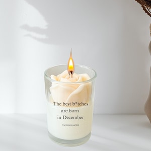 December Zodiac Gifts Best Bitches Are Born in December Candle, Birthday Gift for Her, Funny Candles for Women Custom December Zodiac Candle